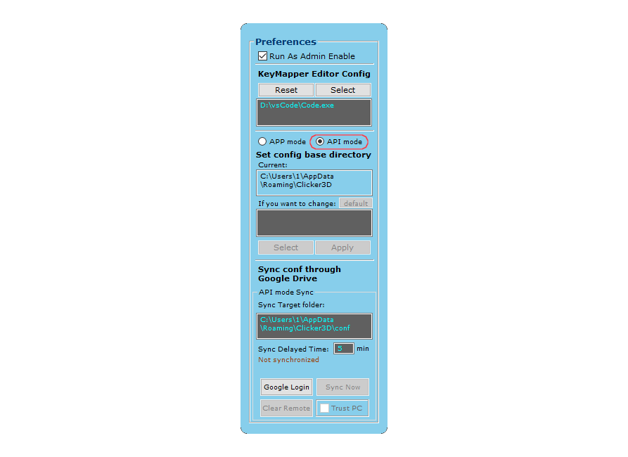 API mode